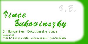 vince bukovinszky business card